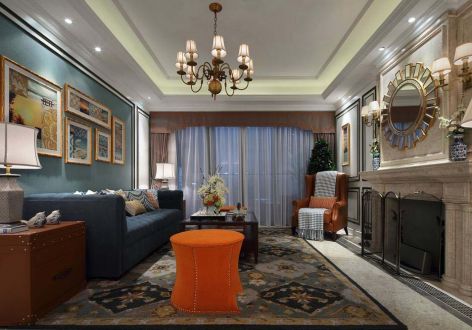 实地黄冈蔷薇国际新古典风格131平米四室两厅装修案例