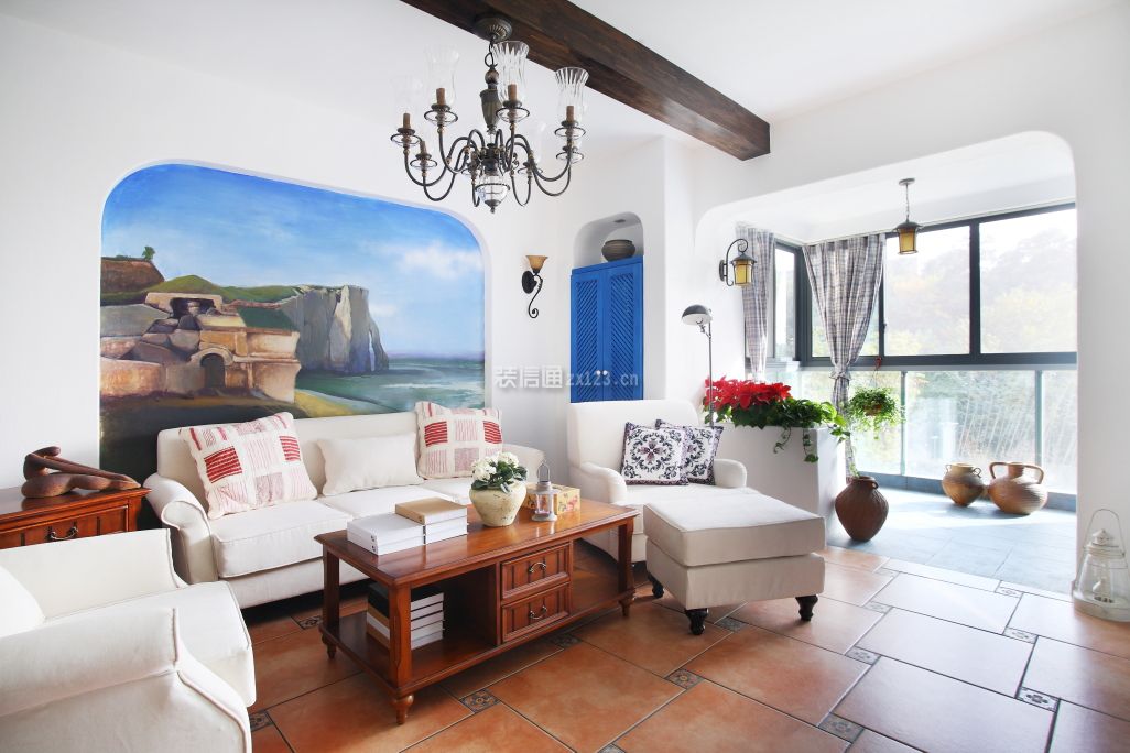 地中海风格客厅装饰效果图 地中海风格客厅图片 