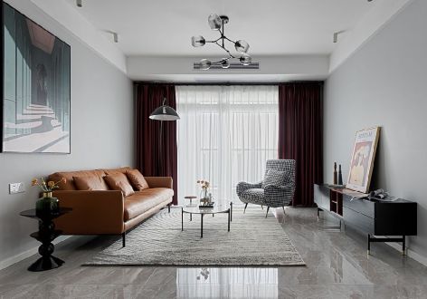 禾瑞源现代风格103平米三居室装修设计效果图案例