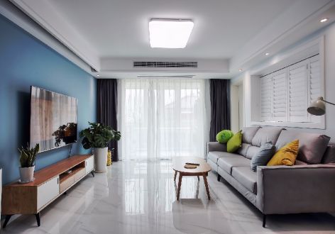 保利·西江林语现代风格90平米二居室装修设计图案例