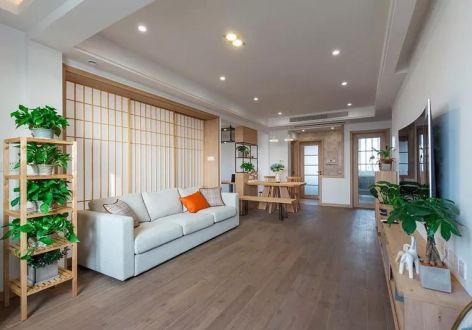 融创紫枫郡100平米日式简约二居室装修案例
