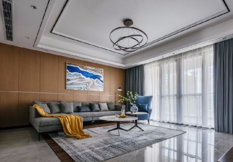 中海万锦公馆现代风格180平米四居室装修效果图案例