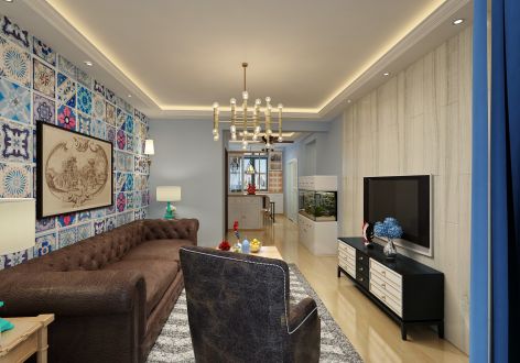 中惠雅园美式风格115平米三居室装修案例