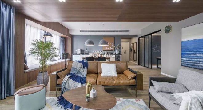 禹洲朗廷湾现代风格150平米三居室装修效果图案例