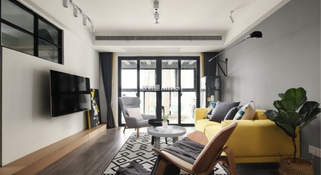蓝光雍锦里108平米现代简约风格三居室装修案例