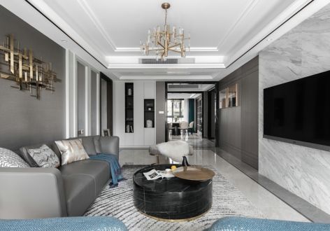 福隆国际现代风格132平米三居室装修案例