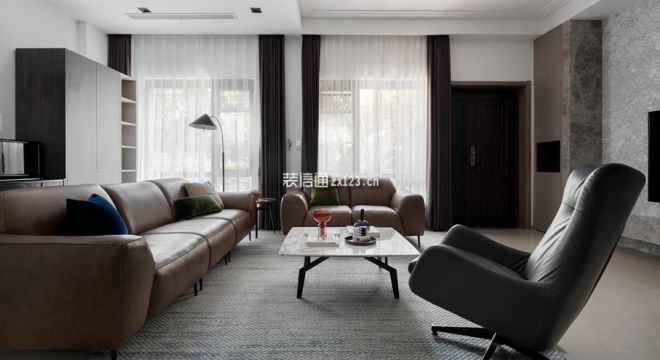 大唐书香世家现代风格134平米三居室装修效果图案例