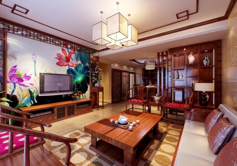 泰盈玖悦湾典雅中式141平米四室两厅装修案例