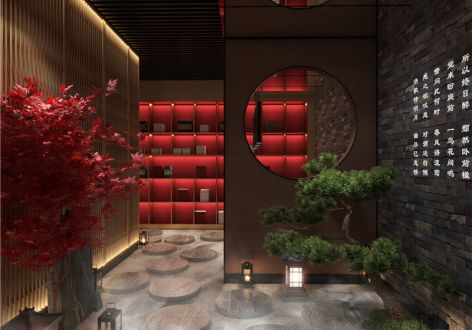 420㎡新中式风格足浴店装修案例