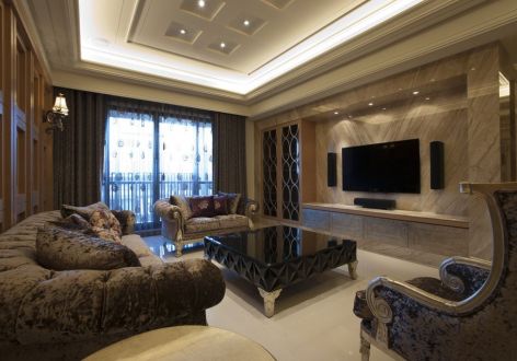 万科金域缇香古典欧式140平米四室两厅装修案例