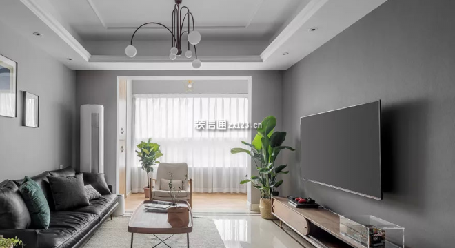 新榕金江首府北欧风格130平米三居室装修效果图案例