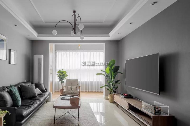 新榕金江首府北欧风格130平米三居室装修效果图案例
