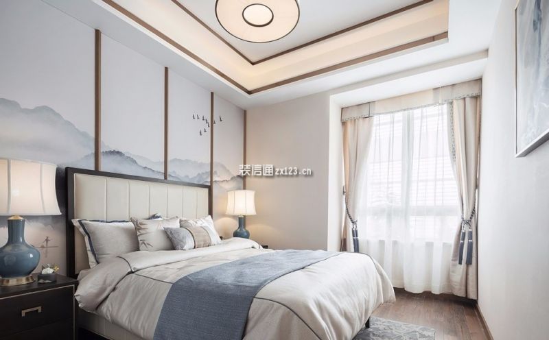 首开融侨·尚东区新中式风格156平米三居室装修效果图案例