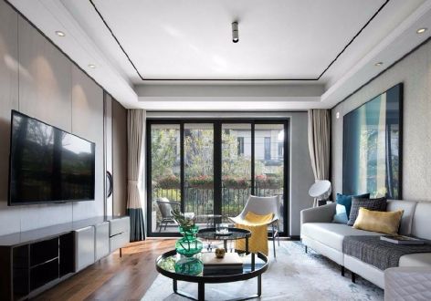 奥园·翡翠岚都新中式风格145平米三居室装修设计图案例