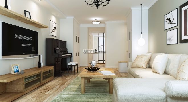 盛世闲庭125㎡三居室现代风格装修案例