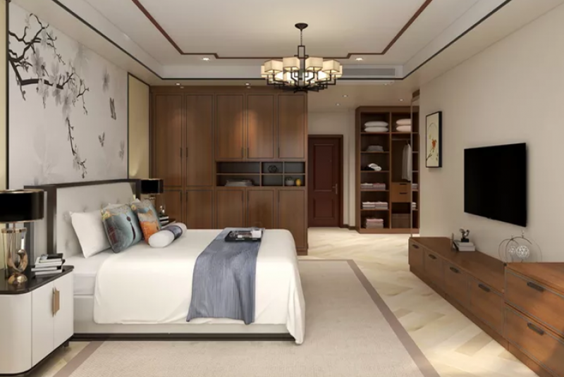 中海紫御观邸110㎡三居室新中式风格装修案例