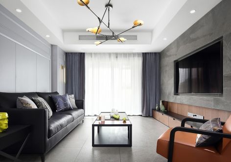 瑞纳紫轩现代风格119平米三居室装修案例