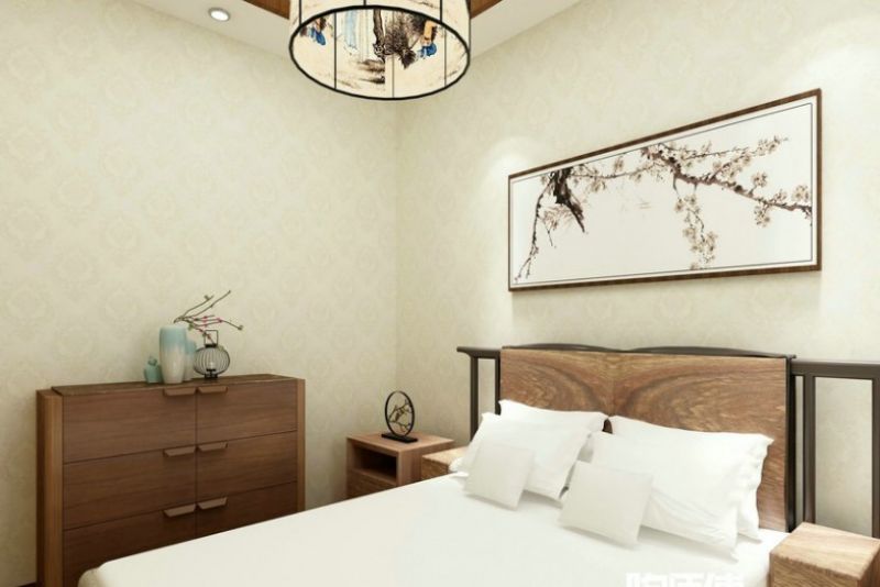太湖国际120平米三居室新中式风格装修案例