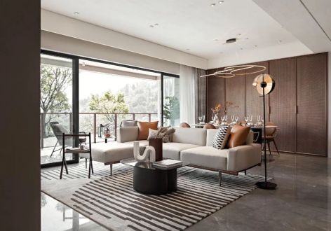 香橙珑樾轻奢风格115平米三居室设计图案例