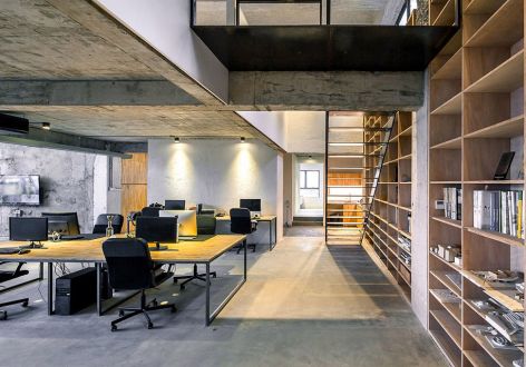 办公室工业风格1200平米装修案例