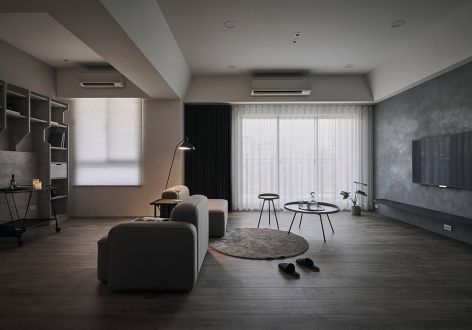 融创无忌海94平米现代极简风格三居室装修案例