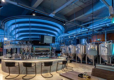 酒吧餐厅工业风格890平米装修案例
