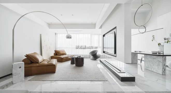 青秀·2046极简风格113平米三居室装修效果图案例