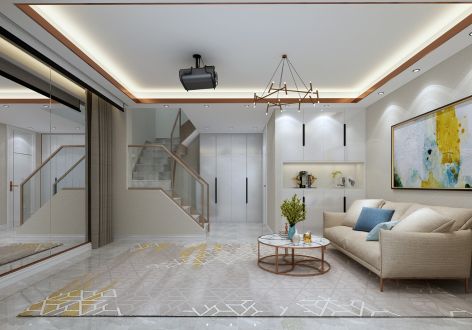 尚海湾豪庭229平米别墅北欧轻奢风格装修案例