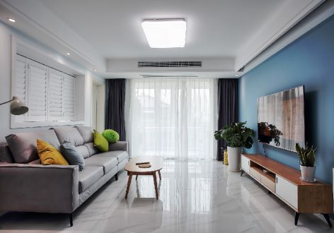 鹭岛国际110平三居室现代简约风格装修案例