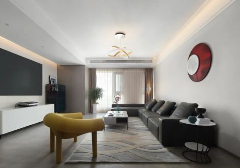 皇鼎公馆现代风格170平米三室装修效果图案例