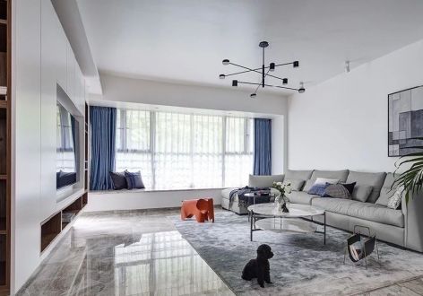 碧海蓝湾简约风格121平米三居室装修设计图案例