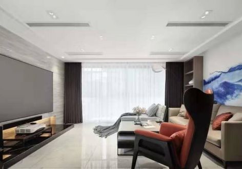 澳海澜庭三居室123方现代风格装修案例