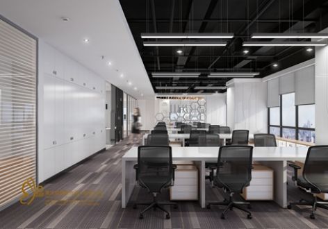 200平米现代办公室装修装修案例