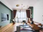 名城紫金轩复古风格98平米二居室装修设计图案例