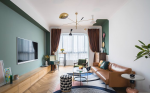名城紫金轩复古风格98平米二居室装修设计图案例