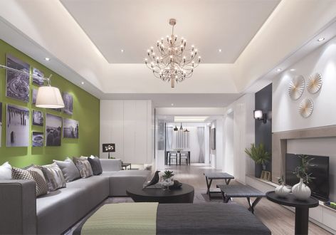 海南新天地120平米现代简约风格三居室装修案例