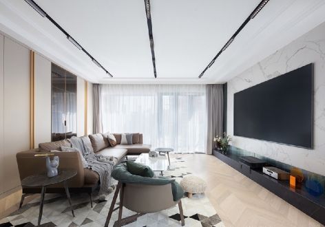 保利天禧100㎡三居室现代风格装修案例