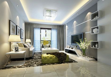 昌茂城邦85平米两居室现代简约风格装修案例