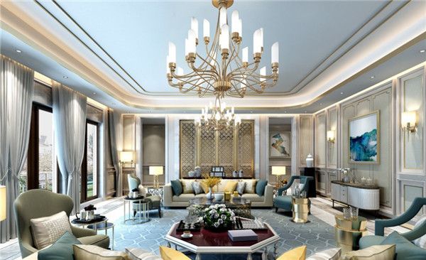 上海腾龙设计-别墅客厅效果图