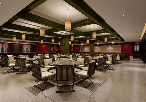 珠海餐厅853平米现代中式装修案例