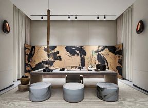 新中式茶室设计图片 新中式茶室效果图 别墅茶室装潢图片