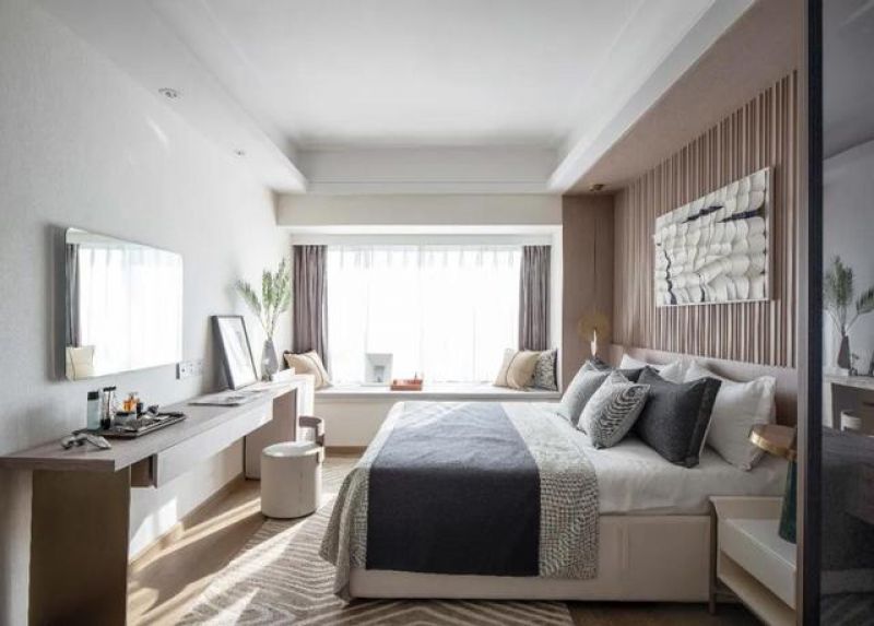 汉飞滨江国际120平简约三居室装修案例