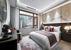 广州别墅卧室新中式风格装修设计