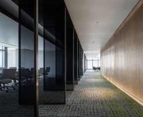 广州金融公司写字楼走廊设计效果图
