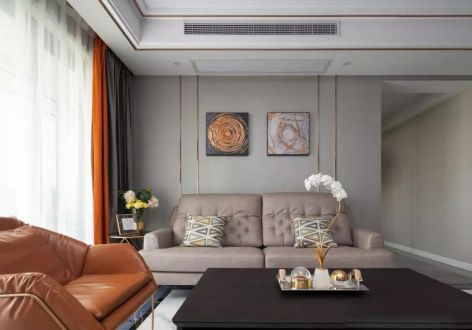 巴滨壹号98平米三居室现代装修案例分享