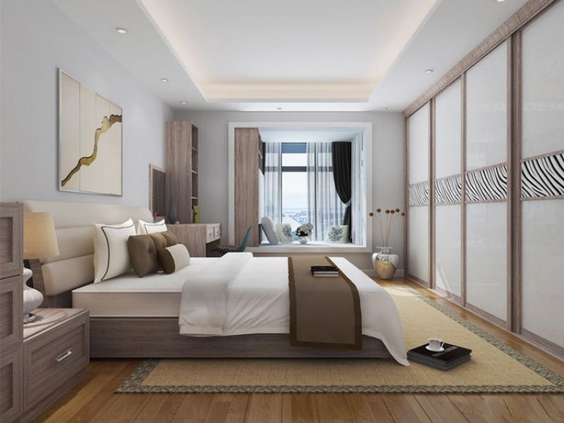 滨海新城简约风格145平米四居室装修效果图案例