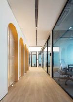 上海办公室走廊木地板装修设计图