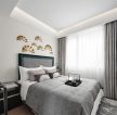 上海102平三房家装卧室窗帘图片