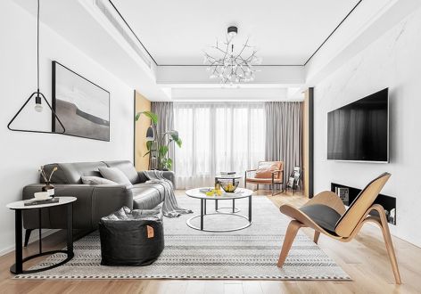 中南·林樾现代风格135平米三居室装修设计图案例