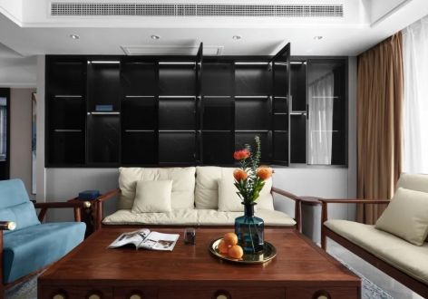 中海城瑞士郡125平米现代中式三居室装修案例